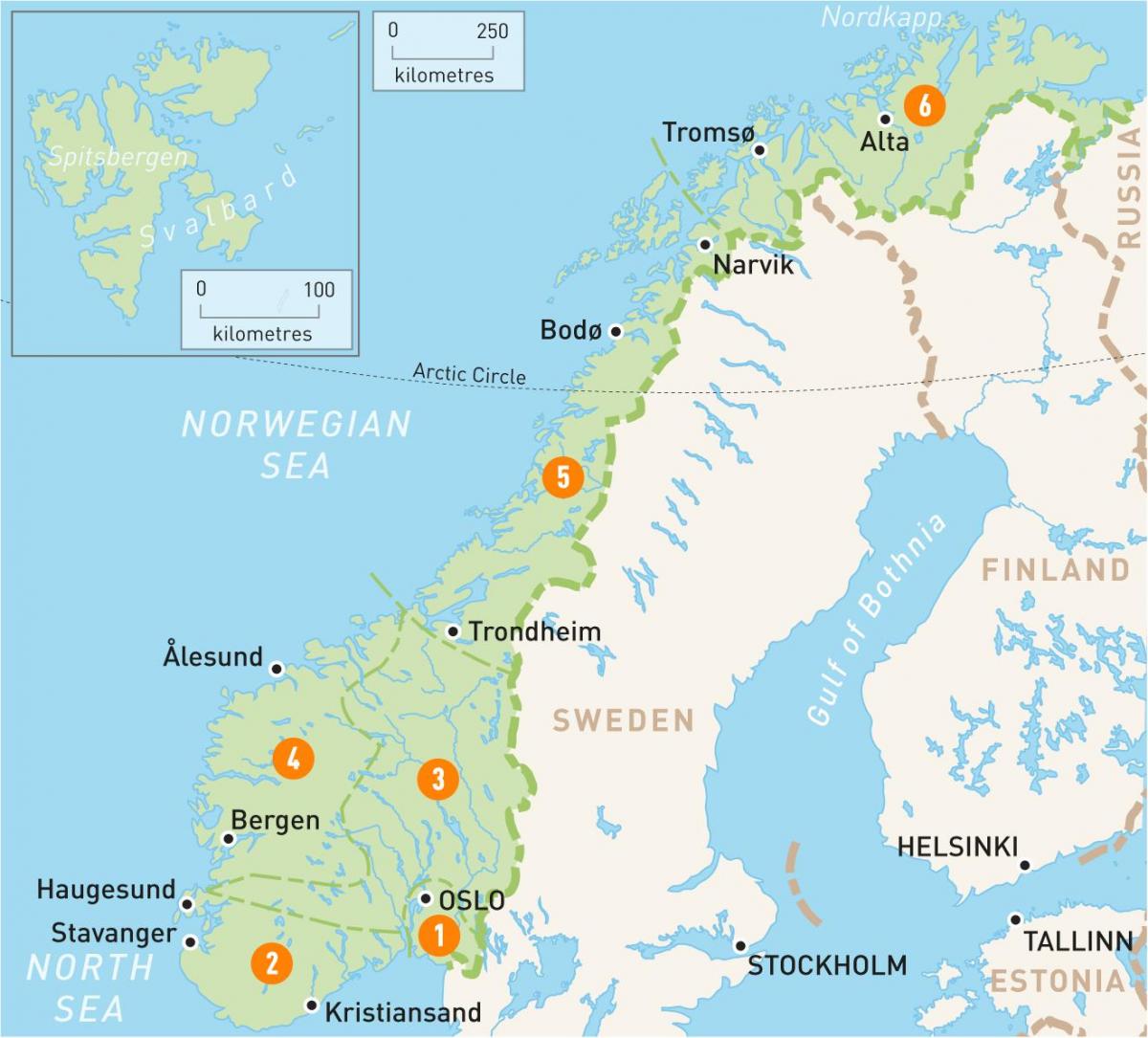 Karte von alta Norwegen