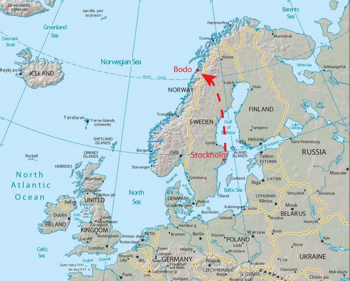 Karte von bodo, Norwegen
