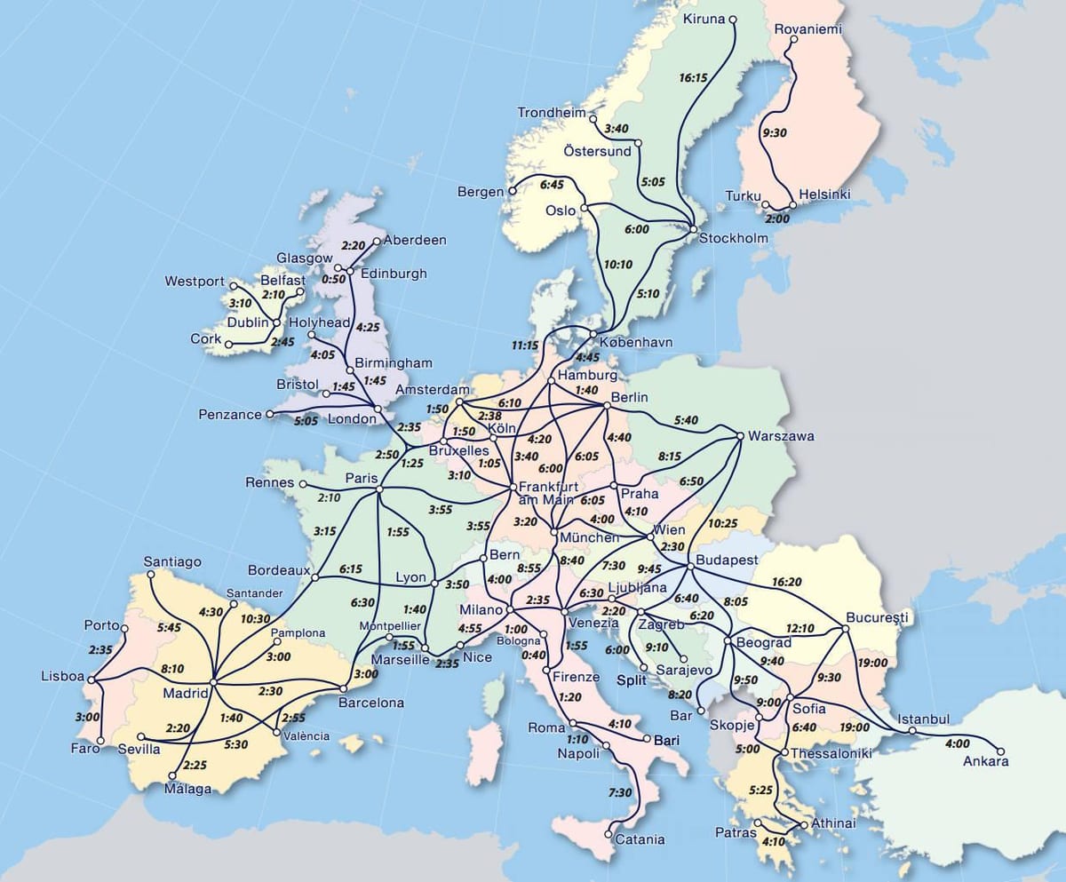 Karte von eurail Norwegen