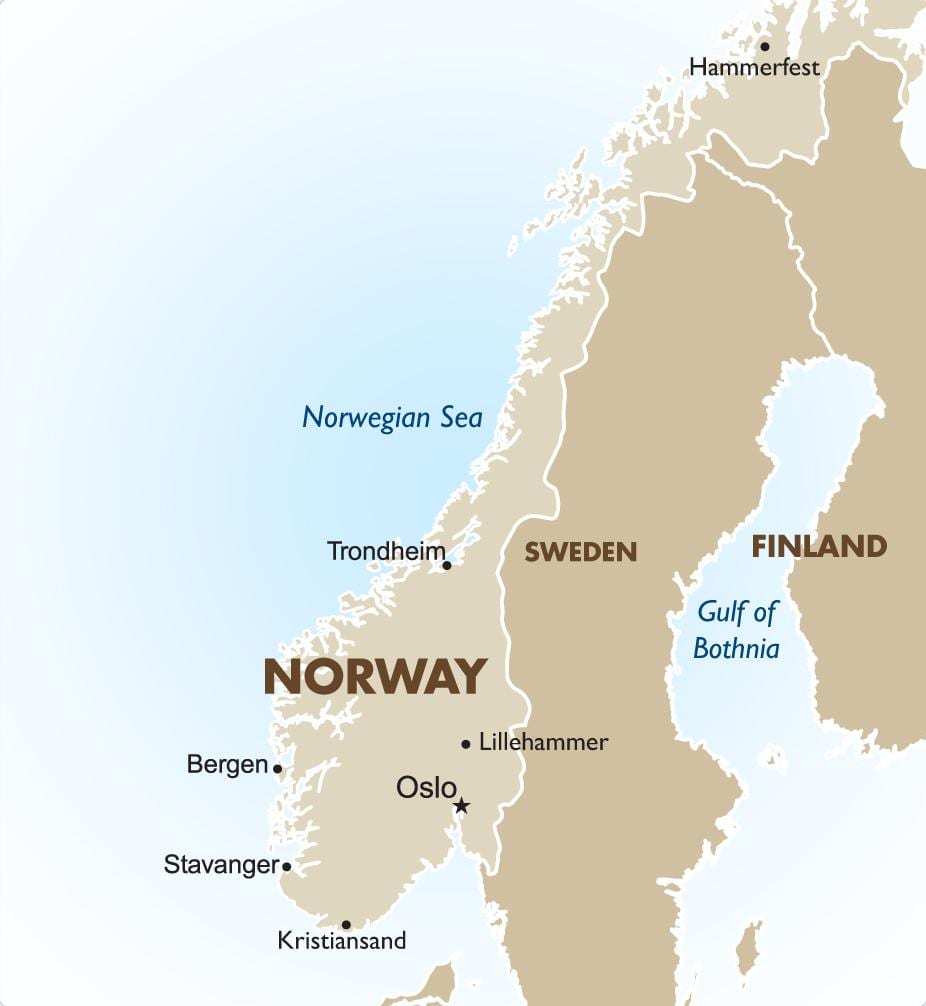Norwegen Hauptstadt Karte