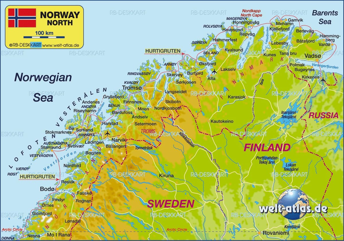 Karte von kirkenes Norwegen