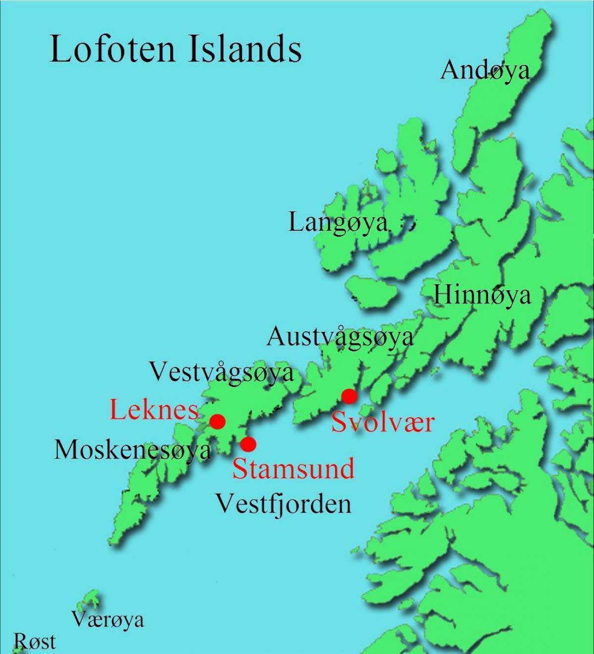 lofoten Inseln, Norwegen-map