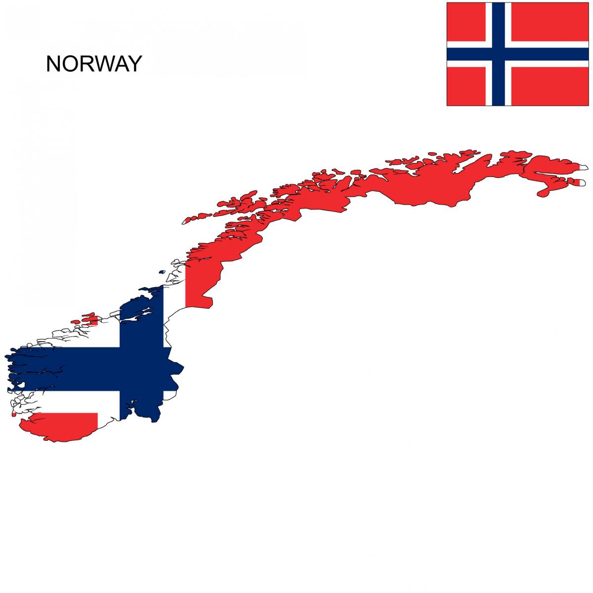 Karte von Norwegen-Flagge