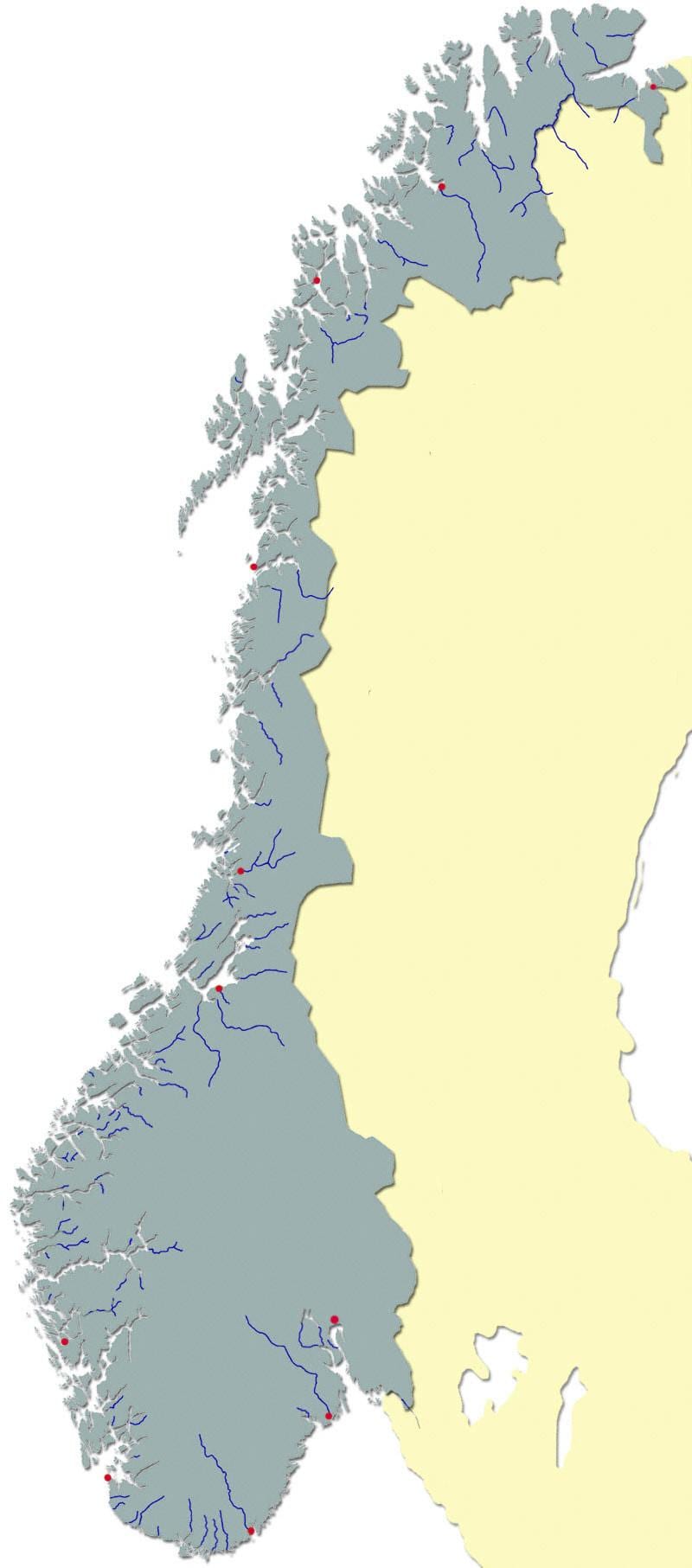 Karte von Norwegen-Fluss