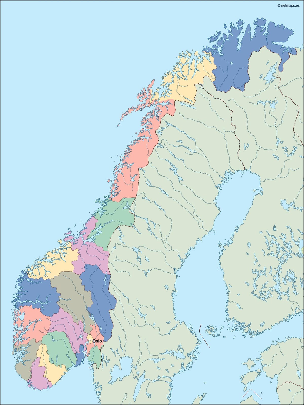 Karte von Norwegen-Vektor