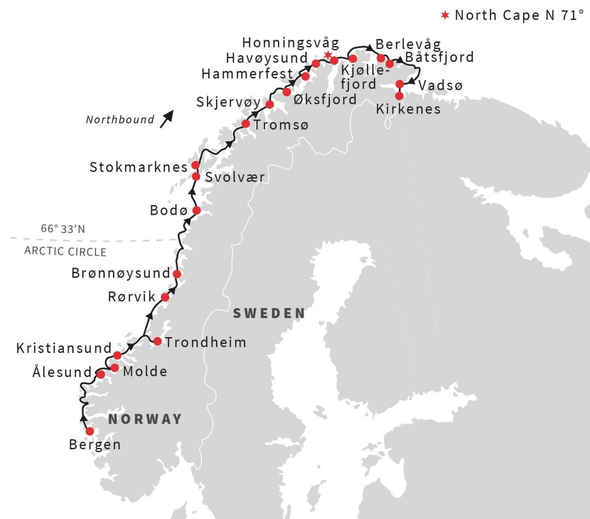 Karte von Norwegen Radfahren