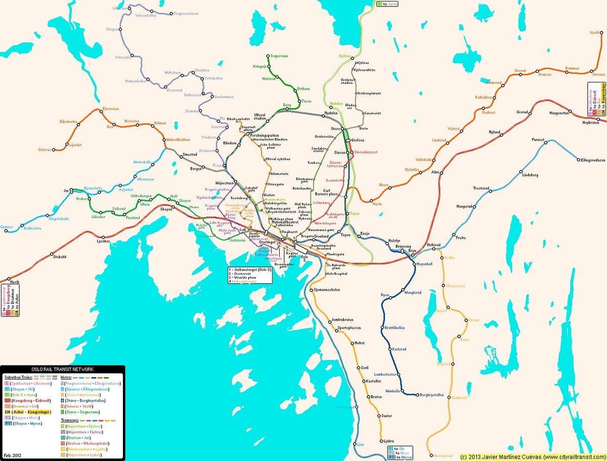 Karte von Norwegen metro