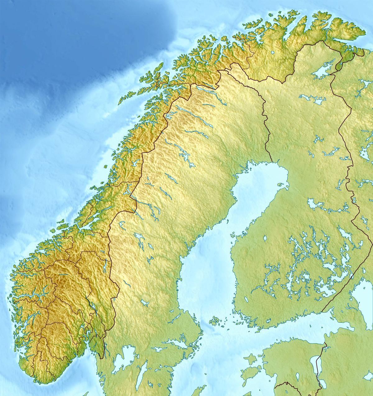 Karte von physischen Norwegen