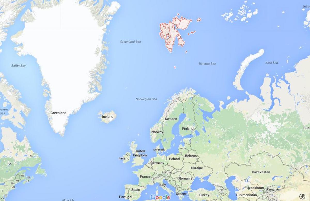 Svalbard-Karte von Norwegen - Spitzbergen-Norwegen-Karte (Europa Nord -  Europa)