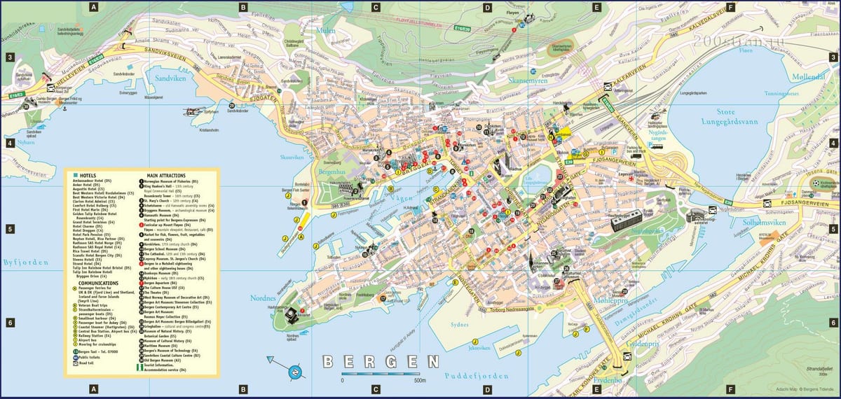 Straßenkarte von bergen Norwegen