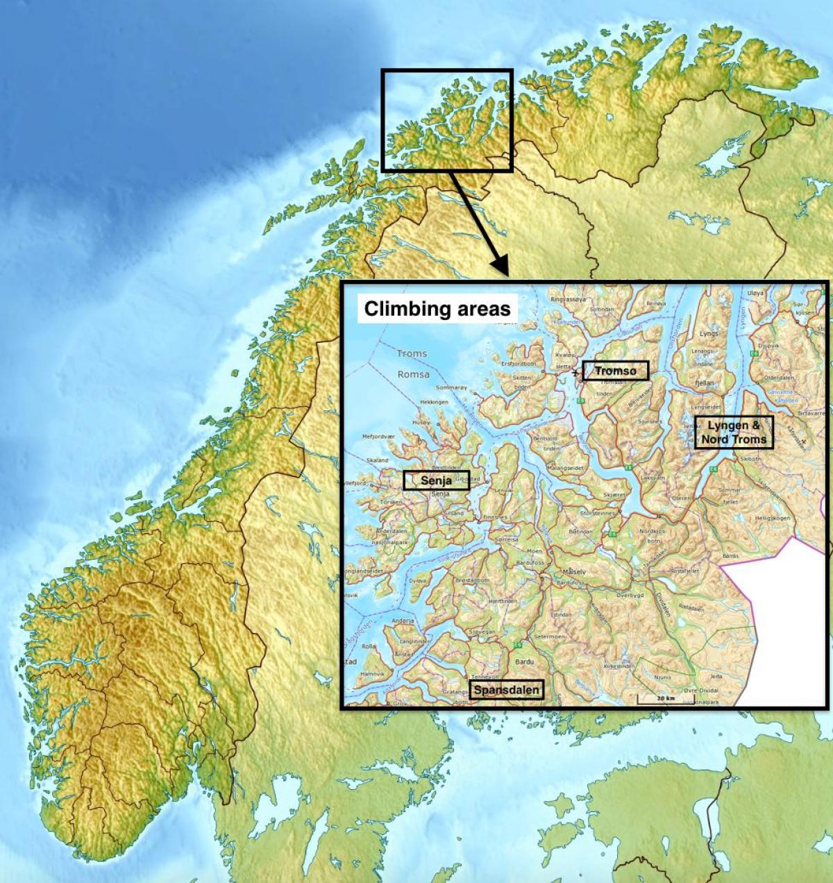 Tromso Karte von Norwegen - Tromsø, Norwegen-Karte (Europa Nord - Europa)