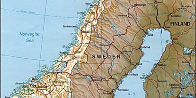 Karte von Norwegen-Bergen