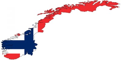 Karte von Norwegen-Flagge