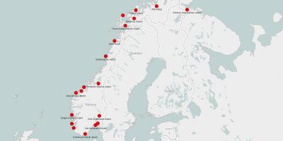 Karte der Flughäfen Norwegen