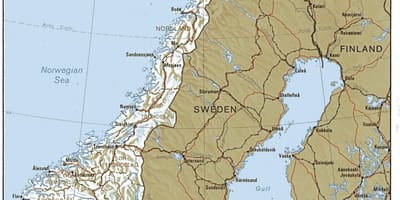 Geographische Karte von Norwegen