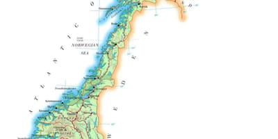 Karte von Norwegen elevation