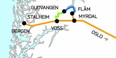 Karte von Norwegen in einer nussschale