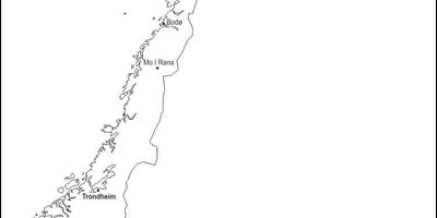Karte von Norwegen Umriss