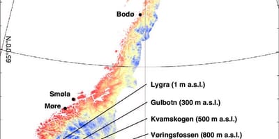 Norwegen Temperatur Karte