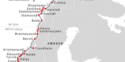 Karte von Norwegen-ports