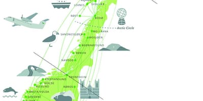 Karte von Norwegen-sightseeing