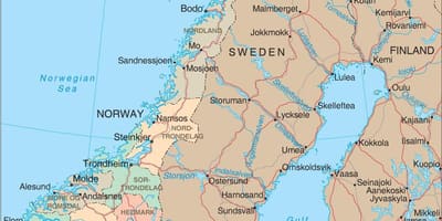 Karte von Norwegen Wasserfälle
